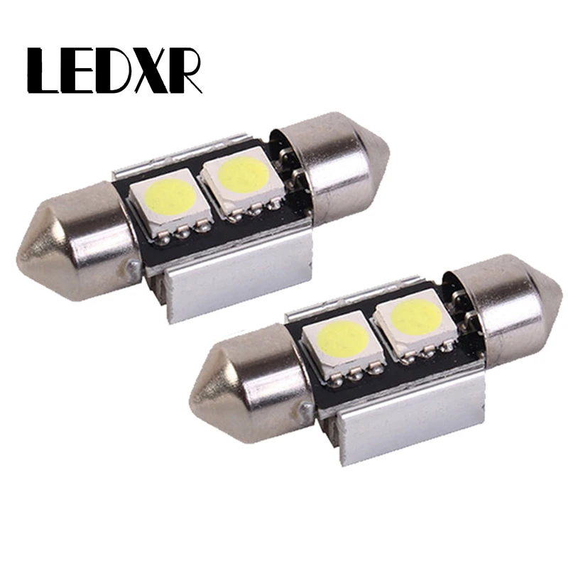 

5pcs LED car light canbus decoding double tip 5050 2SMD 31MM car LED reading light license plate light LED car roof light