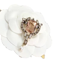 top quality luxury brand vintage crystal brooch with diamond steel inlaid glittering diamond full of glittering ice flower