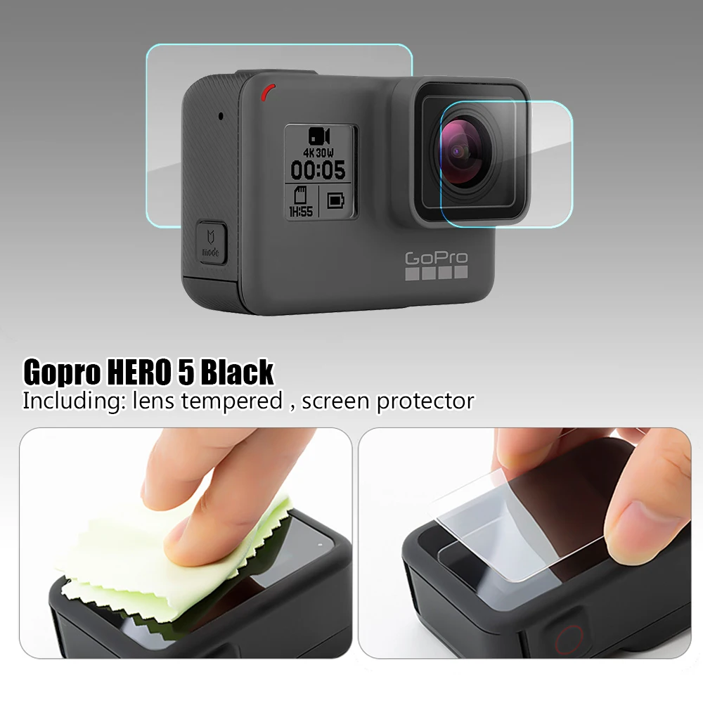 Фото Защитная пленка из закаленного стекла для GoPro Hero 11 10 9 8 7 6 5 Black, защита экрана и объектива камеры GoPro Hero10 Hero9, аксессуар №2