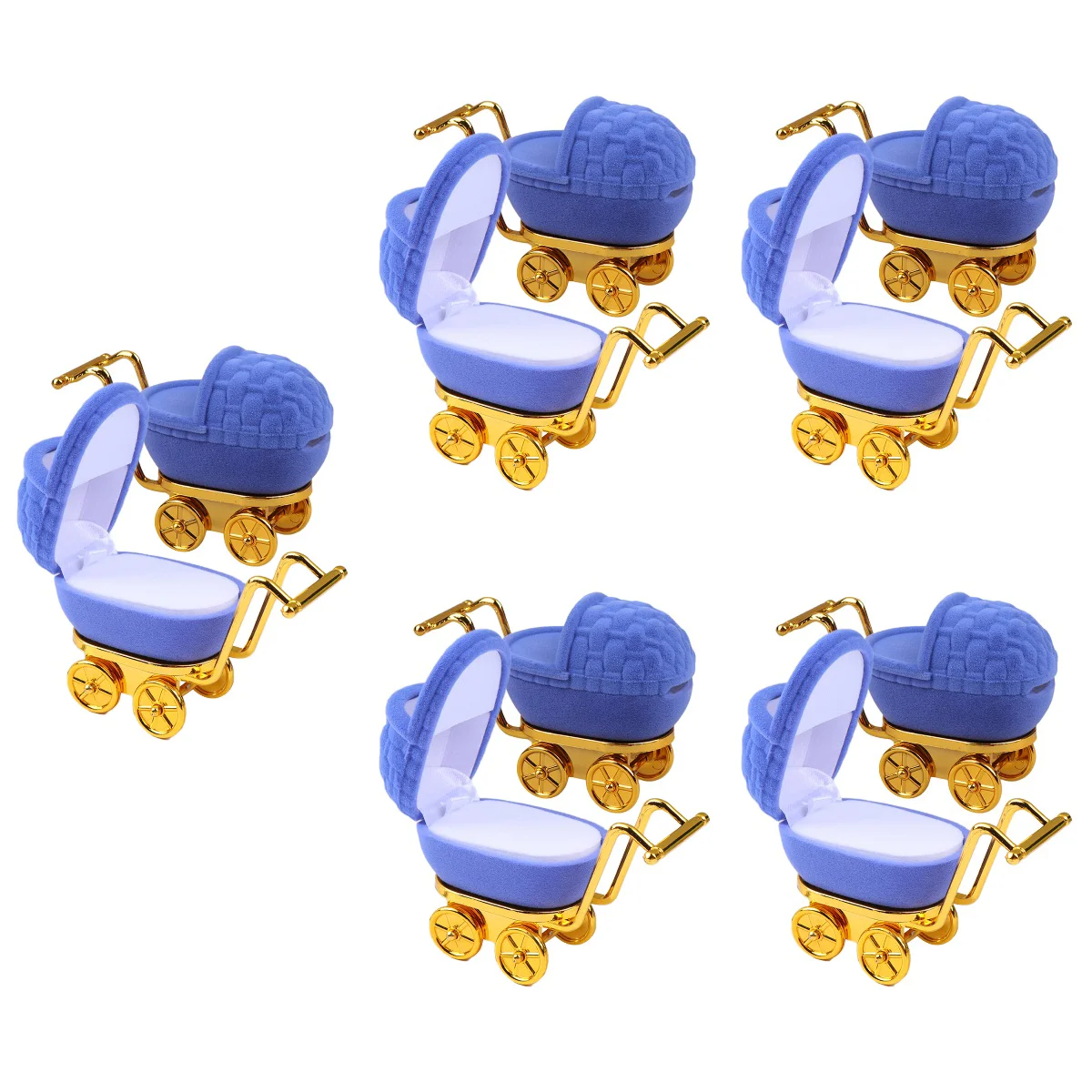 

10 pcs Infant Stroller Shape Jewelry Storage Boxes Jewelry Gift Boxes for Valentine's Day