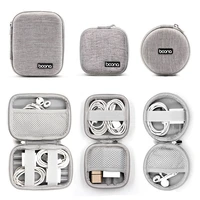 portable data cable organizer bag small eva oval earphone storage bags hard shell waterproof cases charger u disk zipper pouch