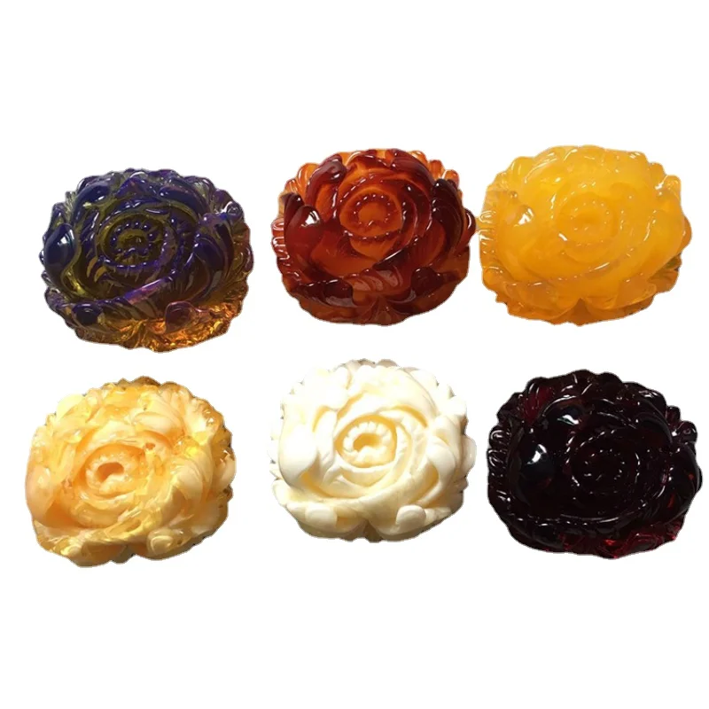 

Новое ожерелье с цветком и янтарем, модные аксессуары, цепочка на свитер, амулеты, подвеска с большим пионом, на удачу, ожерелье, поделки для ...