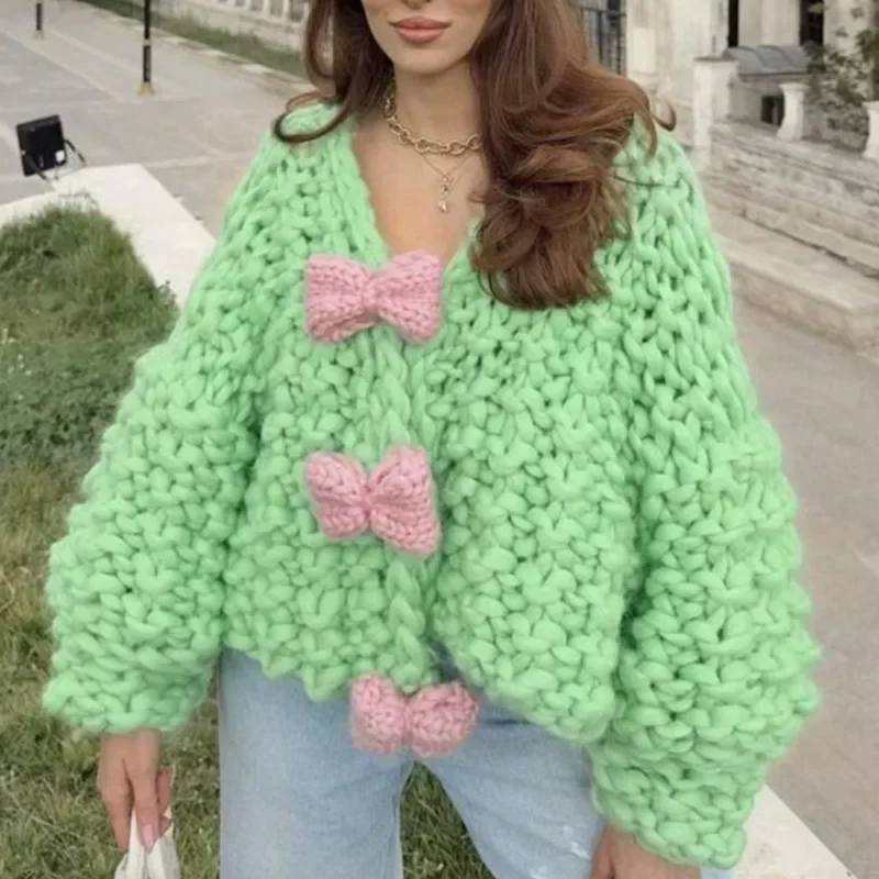 Популярный во французском стиле топ с длинными рукавами и бантом трикотаж