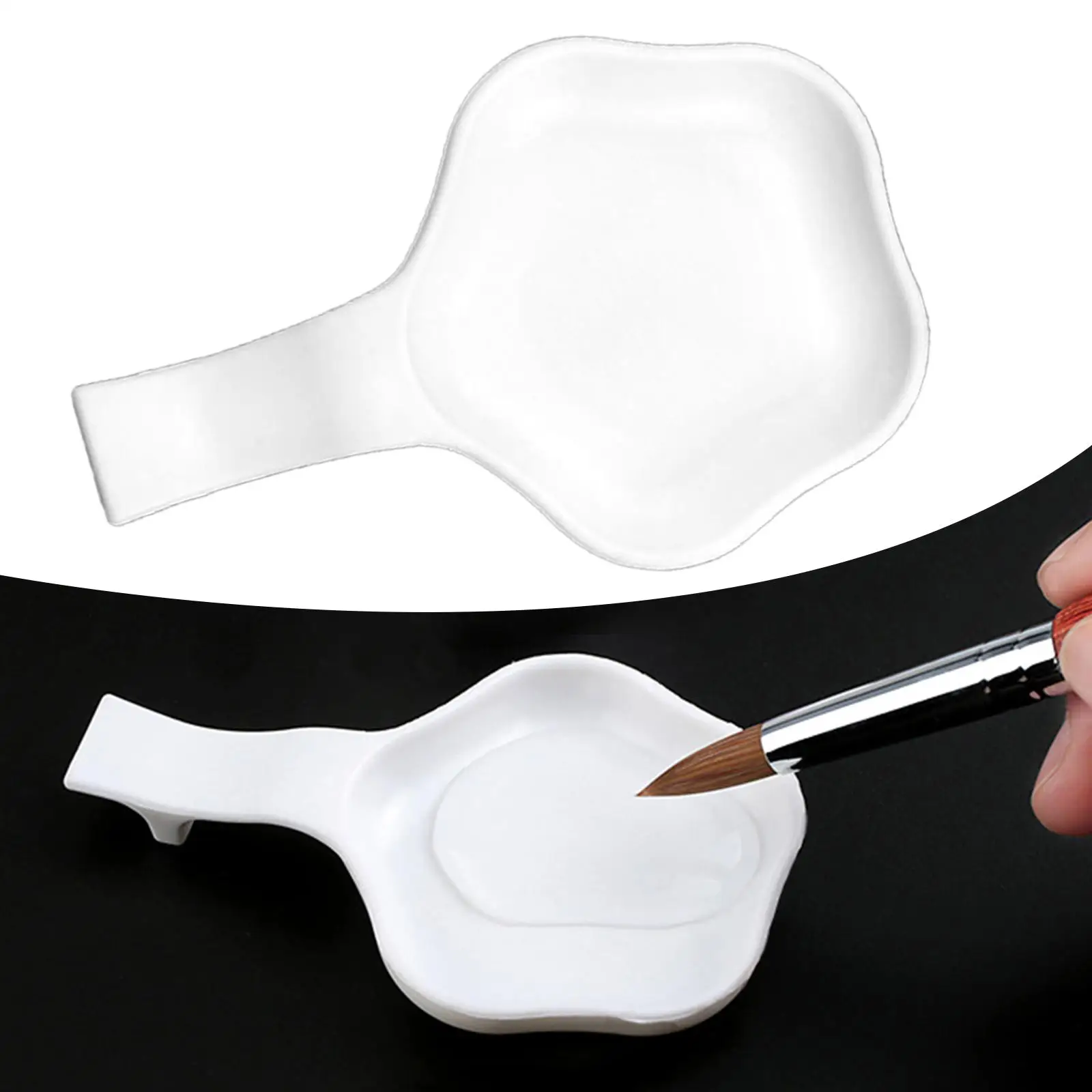 

Керамическая Палитра для рисования, палитра для дизайна ногтей, ручка, поднос для мытья посуды, профессиональный белый для мытья