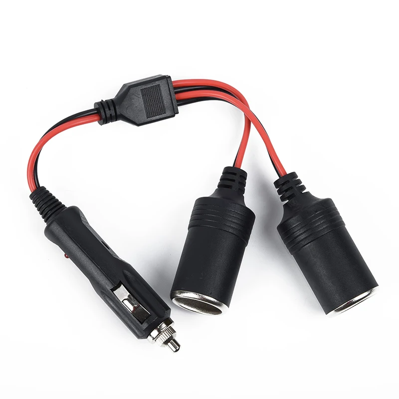 

Brand New 25cm 12-24V 120W Double Power Dual Car Socket Plug Adapter Charger Splitter LED Charging Indicator