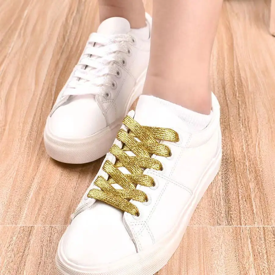 1Pair Fashion Colorful Flat Shoelaces for Athletic Running Sneakers Shoes Boot Strings Glitter Shoe Laces