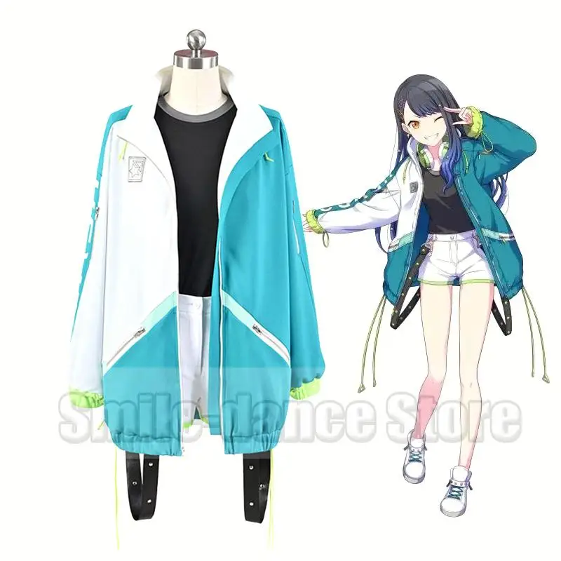 

Anime Halloween Project Sekai Colorful Stage! Feat Shiraishi An Cosplay Costume Clothing Jacket Shirt Star Hair Clips Headdress