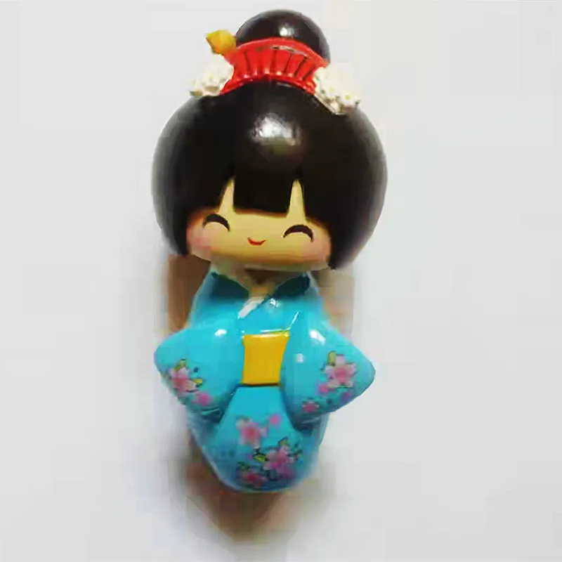 

1pcs 5cm Japanese cute mini kimono girl decoration plastic doll size