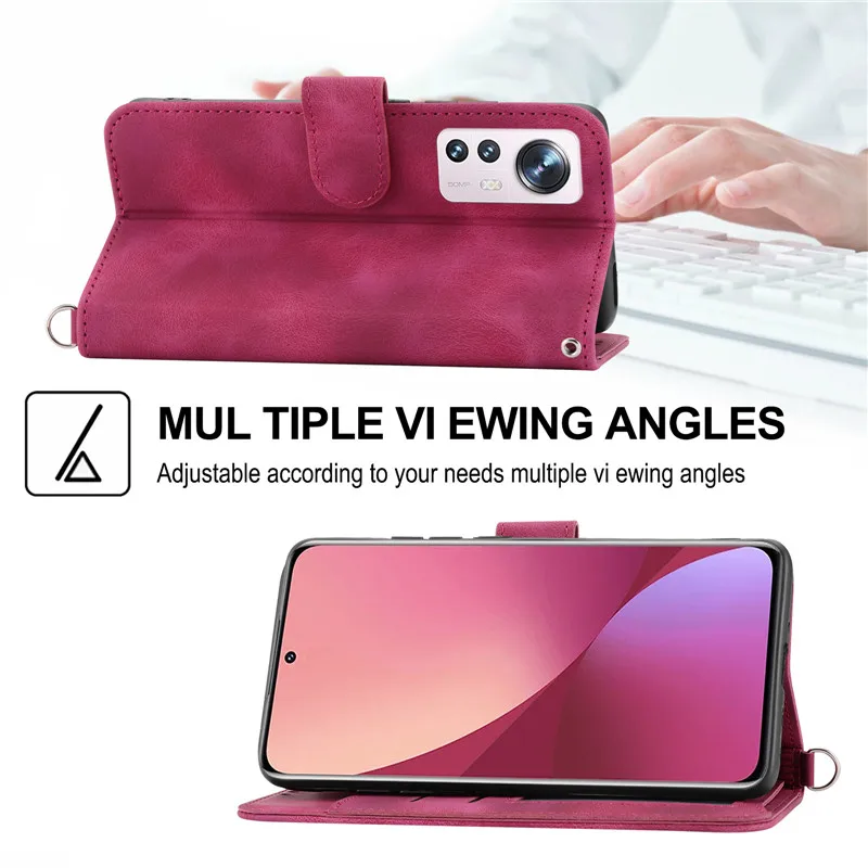 Flower Case on For Xiaomi 13 12T Pro Coque For Redmi Note12 Mi 12 Ultra Mi12 Lite 12X 12S Mi12T Pro Leather Flip Phone Case Etui