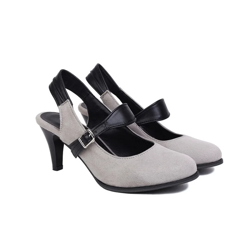 

Сандалии женские на среднем каблуке, босоножки с ремешком на щиколотке, модные туфли-лодочки с закрытым носком и открытой спиной для взросл...