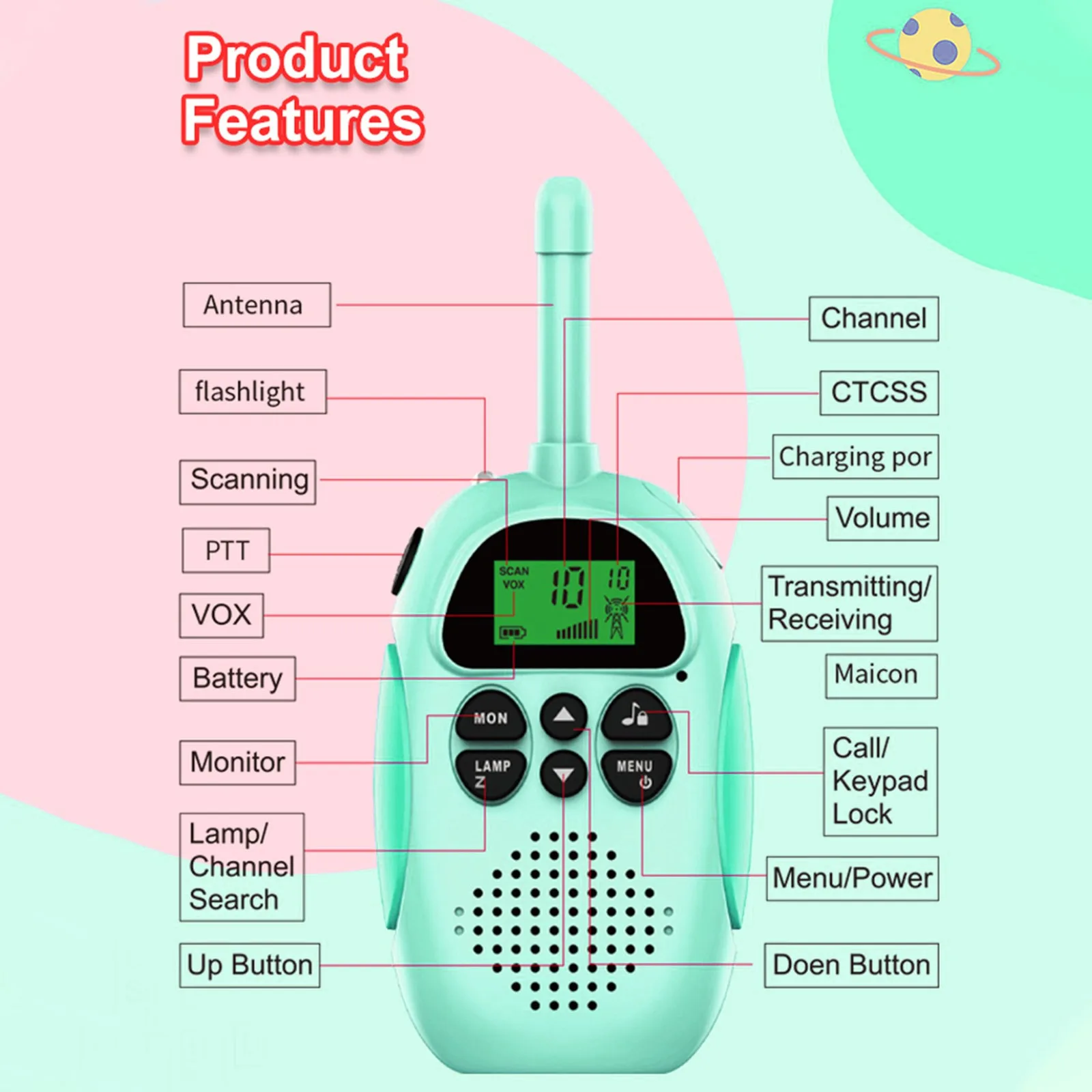 2pcs 3 5km range two way long range walkie talkies radio interphone toys for children kids outdoor walking camping gifts free global shipping