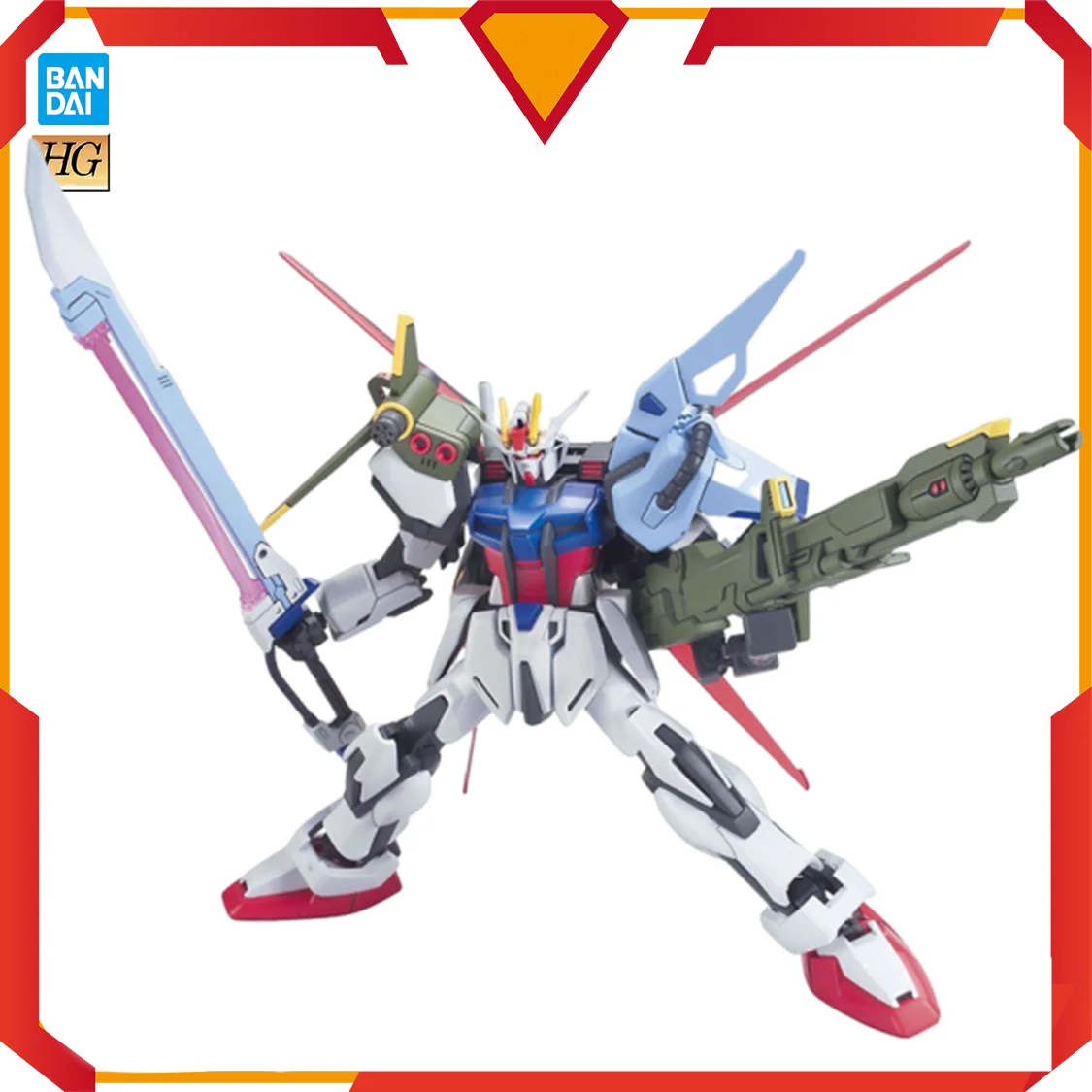 

In stock Original Bandai Anime figure HG SEED 1/144 Perfect Strike Gundam Assembled Model Toy Birthday Gift