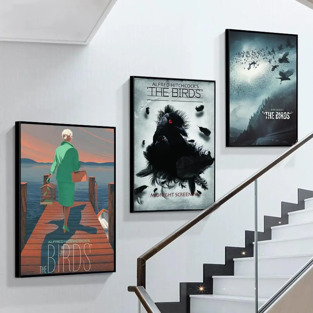 

The Birds Poster Self-adhesive Art Poster Retro Kraft Paper Sticker DIY Room Bar Cafe Vintage Decorative Painting