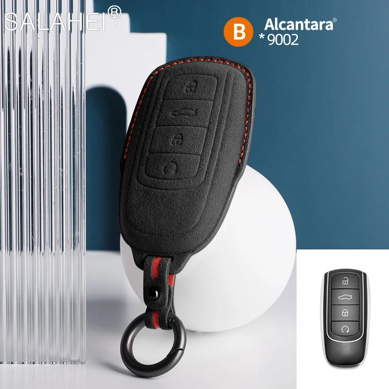 

Alcantara Suede Leather Car Remote Key Case Cover Fob For Chery Tiggo 8 Pro Tiggo 8plus Arrizo 5 Plus 7pro Keychain Accessories