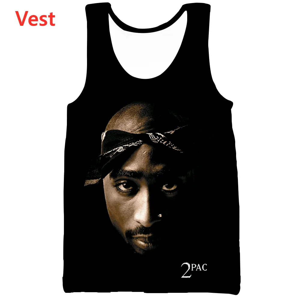 

New 3D Print Causal Clothing Legend Rapper Tupac 2Pac Fashion Men Women Vest Size S-5XL Mesh Top