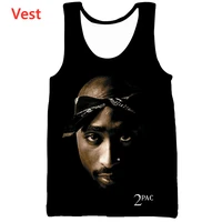 new 3d print causal clothing legend rapper tupac 2pac fashion men women vest size s 5xl mesh top