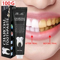 charcoal toothpaste quickly whitens teeth removes plaque tartar improves teeth color oral cleansing anti cavity oral care 100g