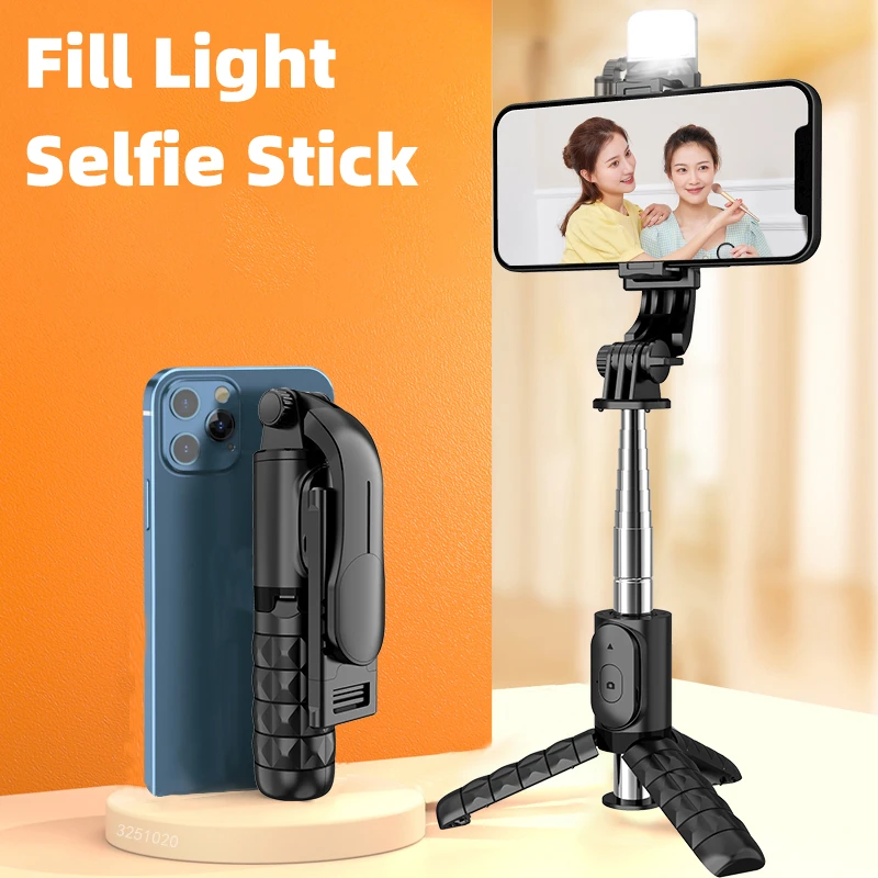 

FGCLSY Wireless Bluetooth Selfie Tripod New Mini Portable 360 Degree Rotating Remote Shutter with Fill Light for Xiaomi iPhone