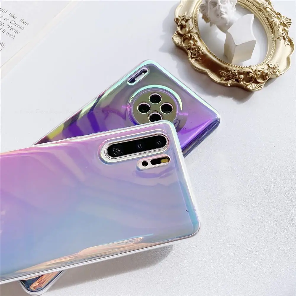 Soft Clear TPU Silicone Back Cover For OPPO Find X3 X2 X5 Lite Neo Pro Blue Ray Laser Phone Case