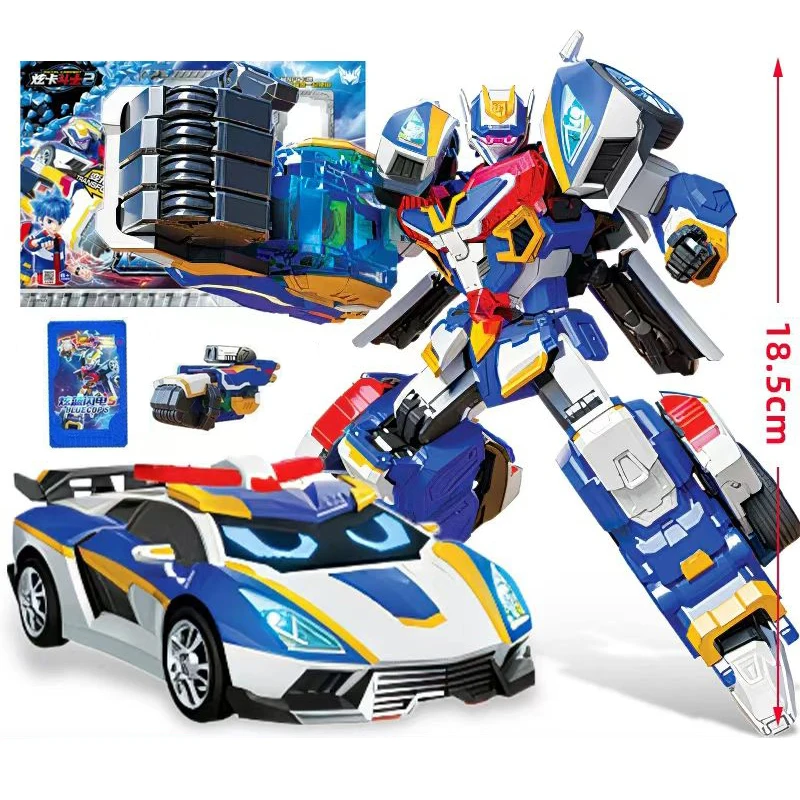 Фото Металлическая машинка-трансформер Cardbot S BLUE COP W, игрушка-фигурка, модель из АБС-пластика, подарок для детей №4