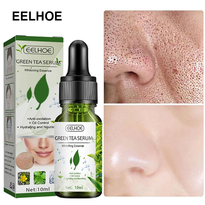 Green Tea Shrink Pore Serum Nicotinamide Collagen Essence Anti-aging Oil Control Spot Removal Smooth Firm Brighten Face SkinCare