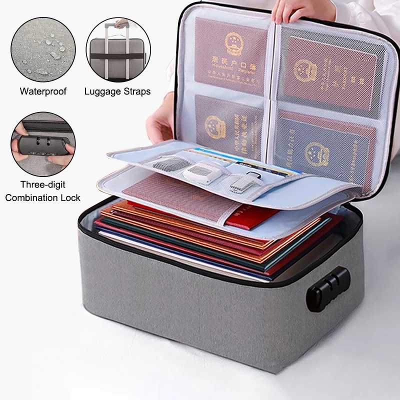 

Large Capacity Waterproof Document Bags Multifunctional Home Travel Organizer Office Business File Certificate Holder Women Bag