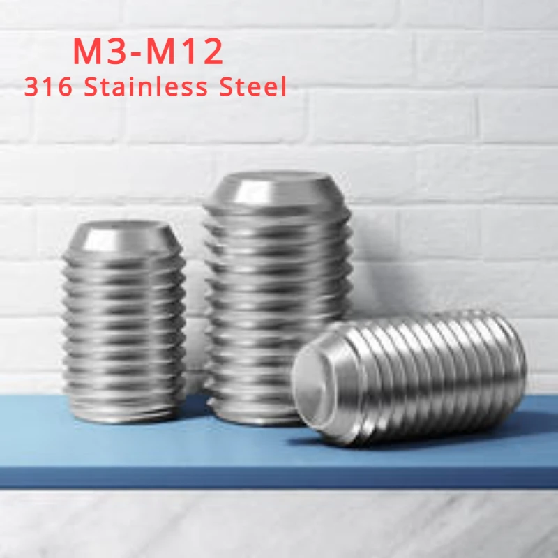 

Установочные винты с шестигранной головкой из нержавеющей стали 316, винты с головкой под торцевой ключ M3 M4 M5 M6 M8 M10 M12