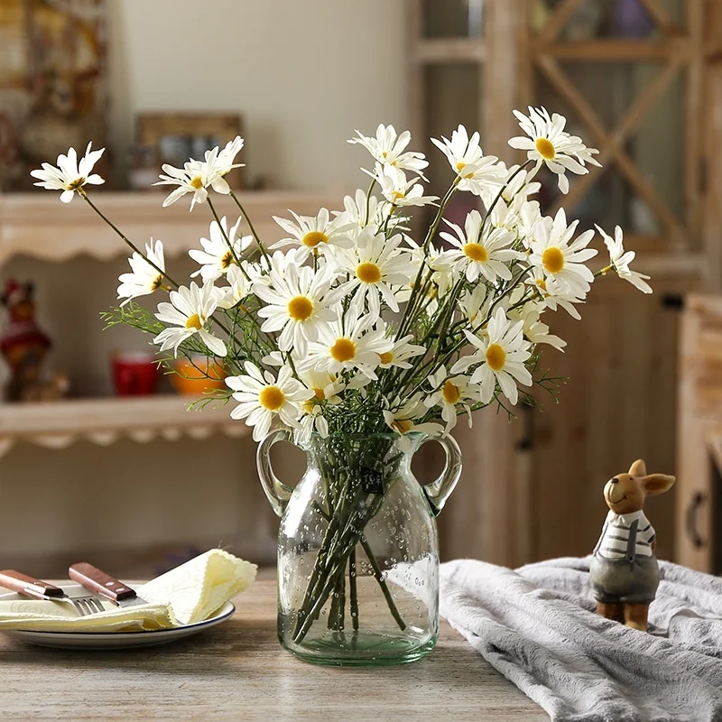 

1PCS 5 Heads Artificial Fake Flowers Small Daisy Wedding Bouquet Party Home Decor Dining Table Decoration Accessories