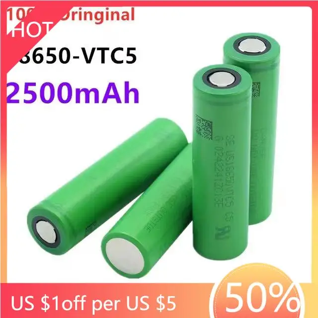 

1-10 Werkelijke Capaciteit Originele Power 18650 Lithium Batterij VTC5 2500Mah VTC5 18650 Batterij Vervanging 3.7V 2500mah