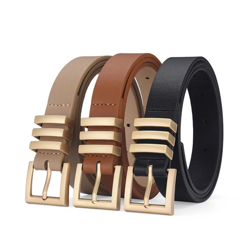 Fashion Chic Faux Leather Belt for Women Metal Pin Buckle Waist Strap Female Dress Jeans Trouser Students Decoration Waistband