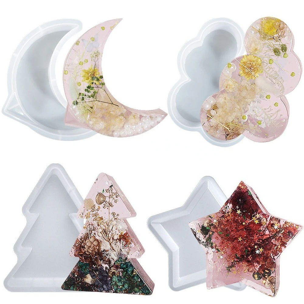 

Moon Pentagram Nebula Christmas Tree Big Book Stand Specimen Resin Casting Silicone Mold DIY Wedding Anniversary Home Decors