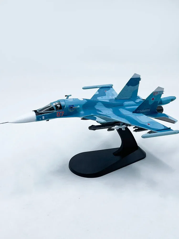 Фото Литая под давлением масштаб 1:100, русский Sukhoi Cy-34 Su-34 SU34, модель самолета с полной задней частью, сплав и пластик, декоративная модель игрушки №1