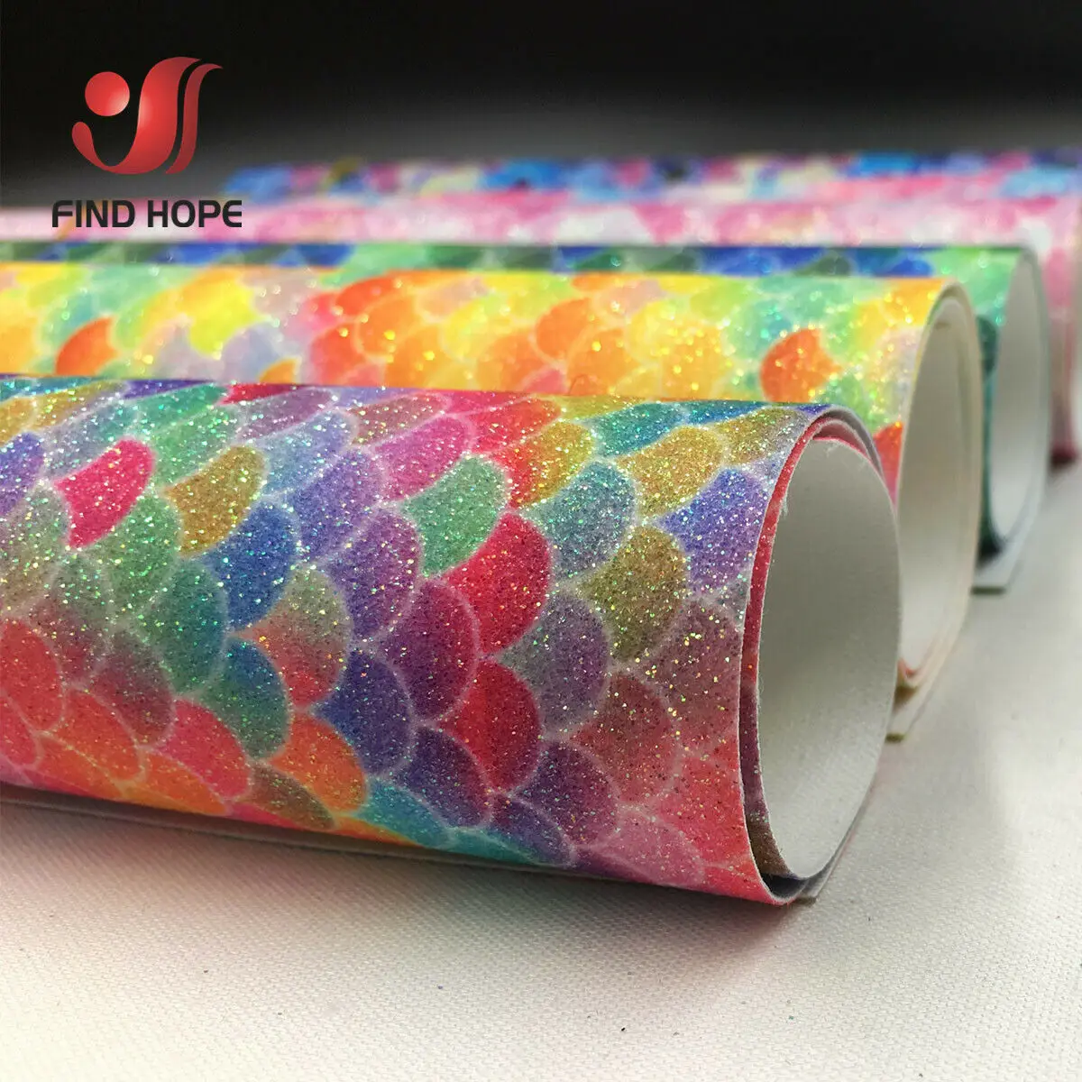 20x120 см Русалка Радуга Радужная Рыбья Чешуя Блестящая Ткань Кожа Виниловый Декор