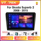 Мультимедийная система Vtopek для Skoda, стерео-система на Android, с экраном 10,1 дюймов, 4 Гб ОЗУ, Wi-Fi, DSP, GPS Навигатором, видеоплеером, для Skoda Superb 2 B6, типоразмер 2DIN, 2008-2015