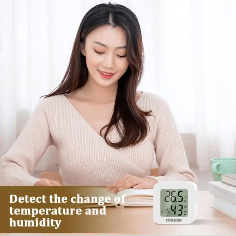 

Lcd Digital Thermometer Temperature Humidity Meter White Mini Hygrometer Smart Home Indoor Room Gauge