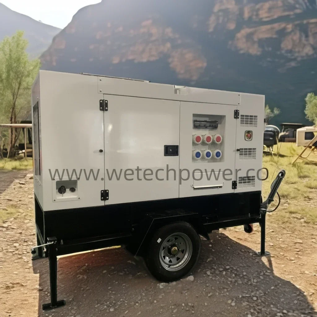 Тип прицепа Мобильный дизельный электрогенератор cummins двигатель 20 кВт 40 60 80 100