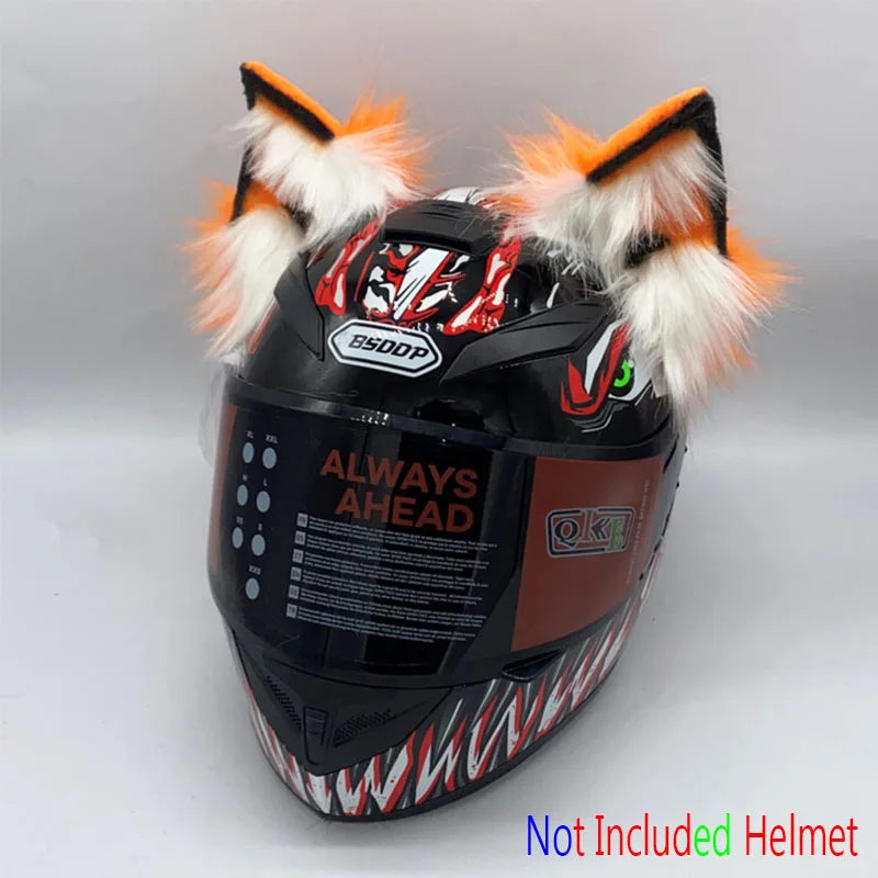 

Украшение для мотоциклетного электрического шлема 3D стерео волчьи уши плюшевый складной мотоциклетный шлем аксессуары Стикеры для косплея Стайлинг