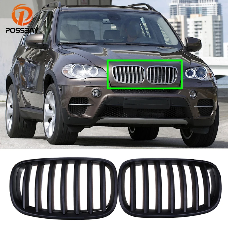 

Car Front Kidney Grille Matte Black Grill for BMW X5 E70 M X6 E71 Hybrid E72 2007 2008 2009 2010 2011 2012 2013 Exterior Parts