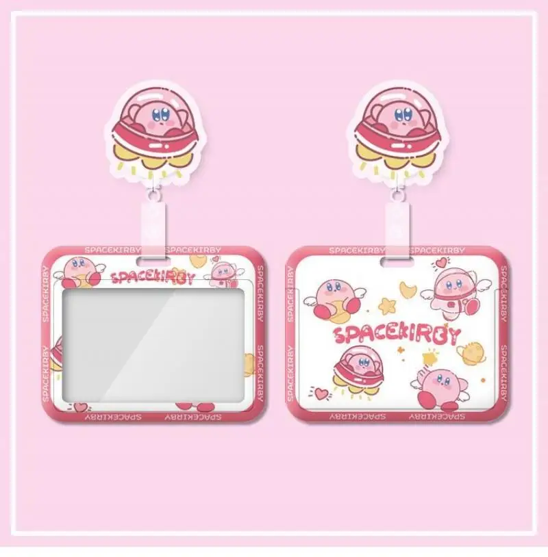 

Anime Kirby Cartoon Star Kabi Women PVC ID Card Holder with Retractable Badge Holder Clip Nurse Worker Students Name Card Holder