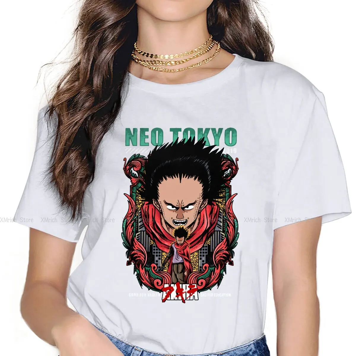 

Neo Tokyo Tetsuo Character Anime 1988 Women T Shirts Akira Kaori Film Creative Tee Shirt Short Sleeve Crew Neck T-Shirt
