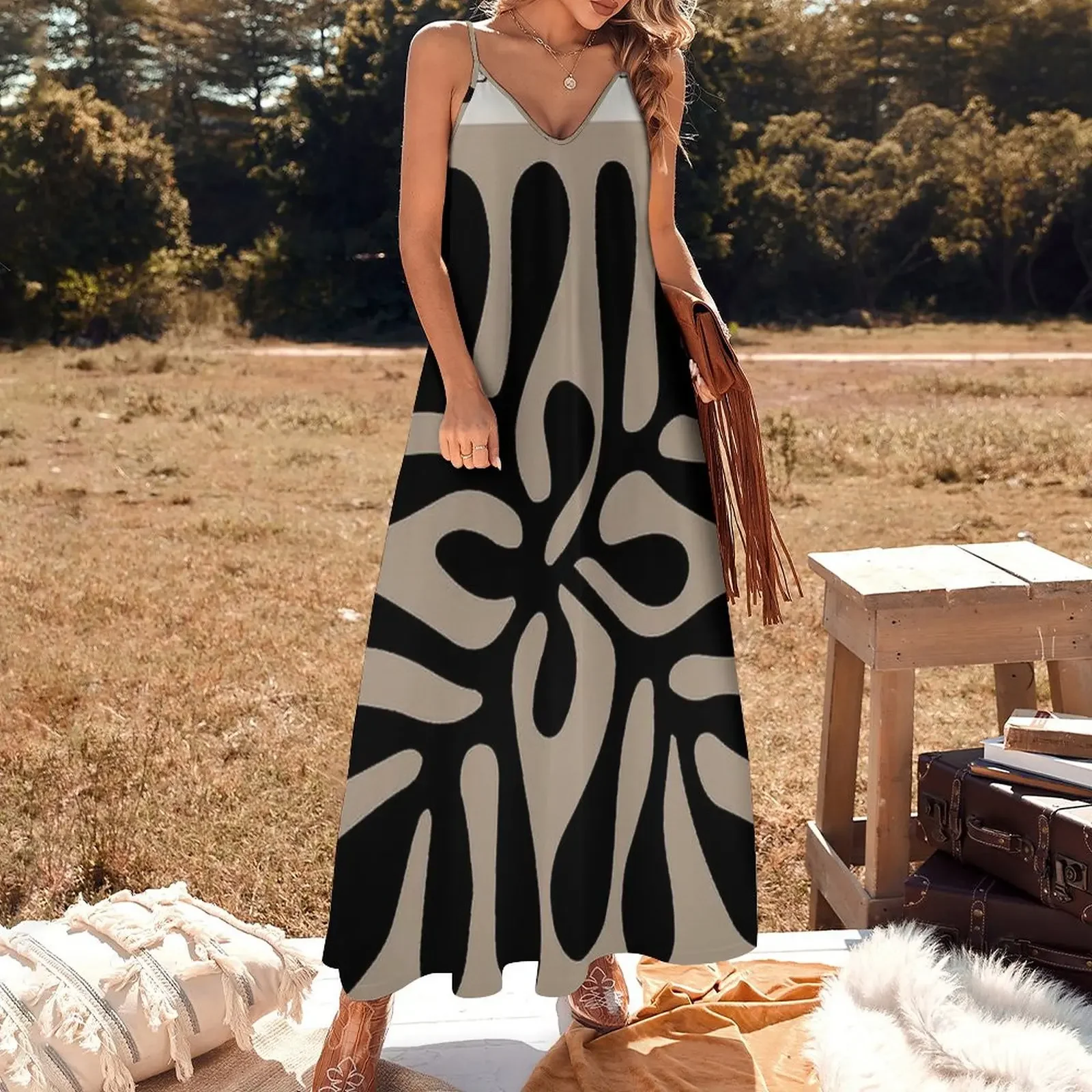 MATISSE: Papiers Decoupes Aix En Прованс рекламное платье без рукавов с художественным принтом