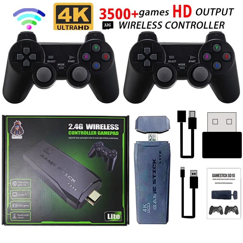 

Игровая консоль для видеоигр, Прямая поставка, 32 ГБ, встроенная игровая консоль 3500, беспроводной контроллер, Игровая приставка для PS1/GBA Boy, подарок на Рождество