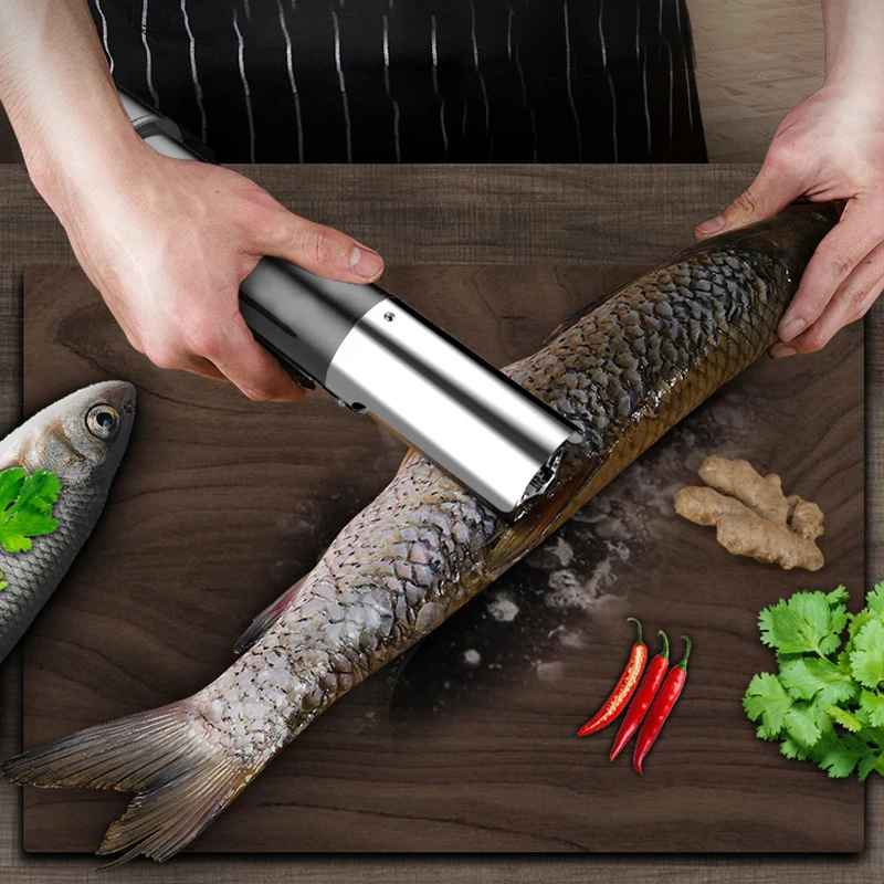 Electric Fish Scaler Remover Cordless Rechargeable Fish Scale Scraper Automatic Fish Scaler Cleaner Kitchen Seafood Tool