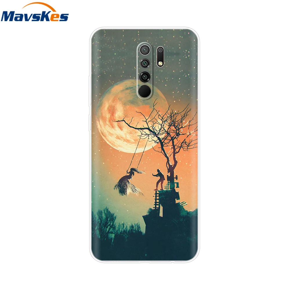 Чехол для телефона Redmi 9 чехол Xiaomi прозрачный модный узор мягкий силиконовый