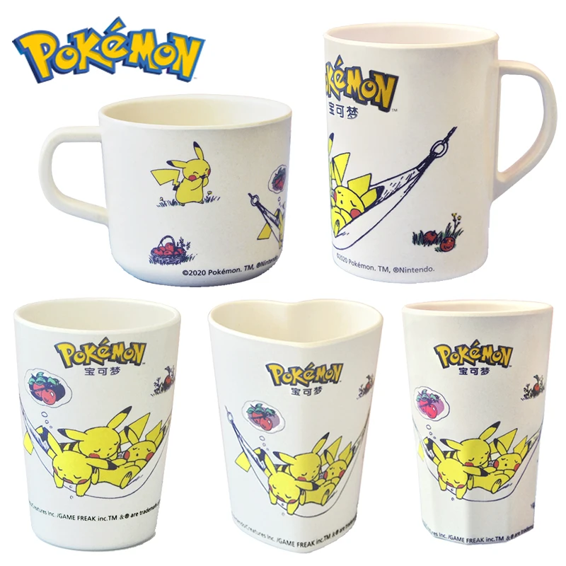Vasos de Pokémon Pikachu para niños, taza de leche y agua de dibujos animados para bebés, bonitos vasos para lavar la boca, vaso para cepillado de dientes de melamina