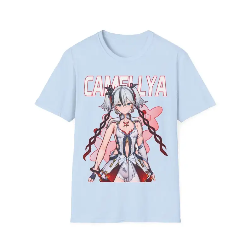 Футболка Camellya Softstyle Wuthering Waves футболка с рисунком для девочек в стиле аниме