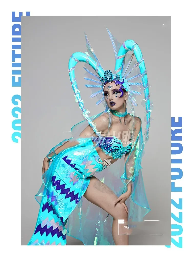 Женский Оригинальный костюм для парка развлечений на заказ тема океана летний