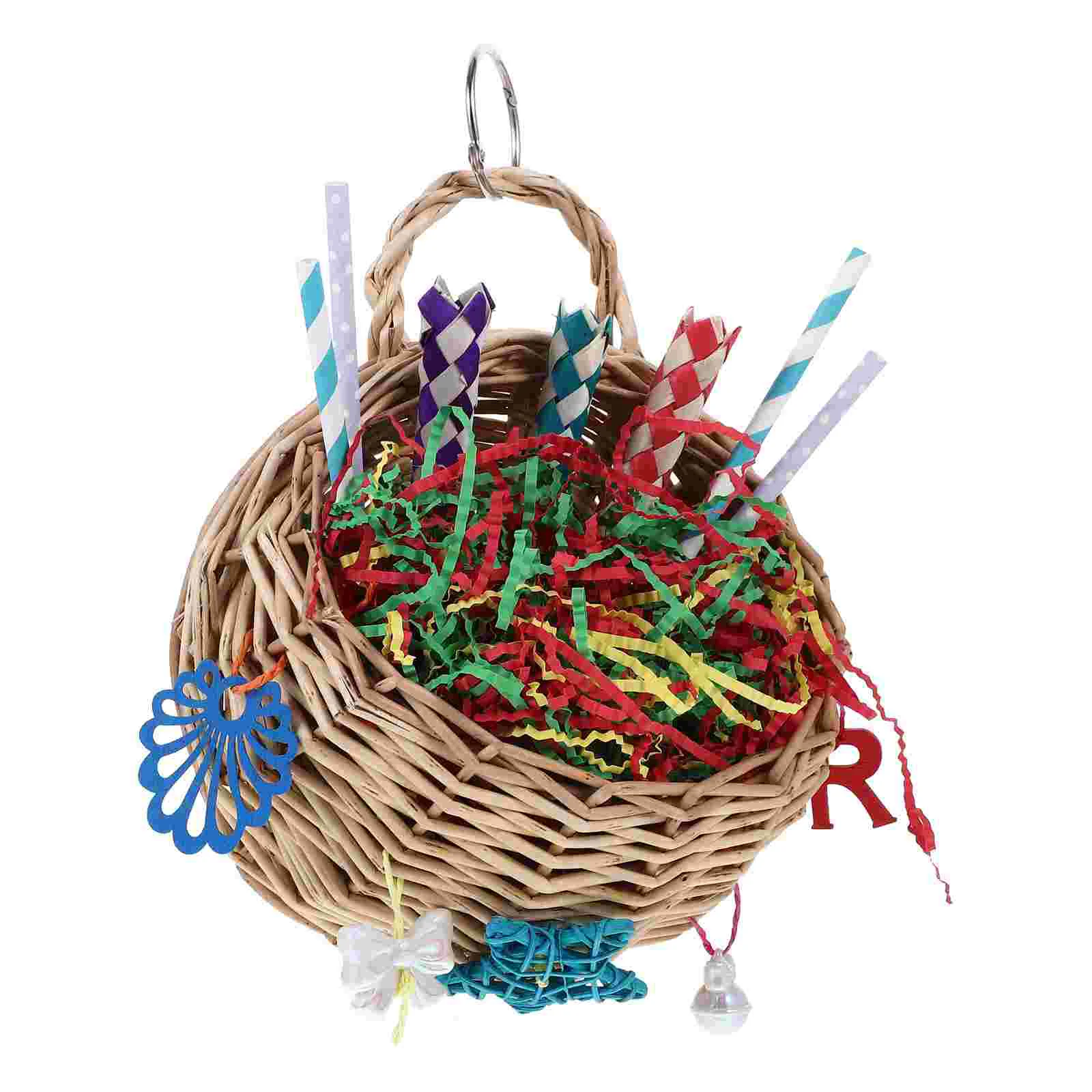 

Parrot Cage Shredding Toys Bird Chewing Hanging Swing Cockatiel Parakeet Balance Train