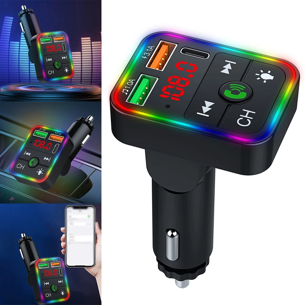

Bluetooth-совместимый автомобильный беспроводной FM-передатчик адаптер 2USB PD зарядное устройство для MP3/APE/FLAC/WAV/WMA