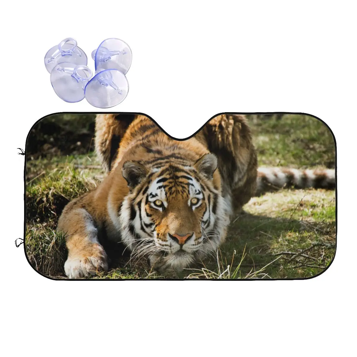 

Bengal Tiger Hunt Sunshade Windscreen Animal Lovers Funny Car Front Windshield 76x140cm Sun Visor Blinds Sun Shade Protect